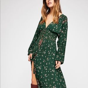 Free People wildflower embroidered maxi dress